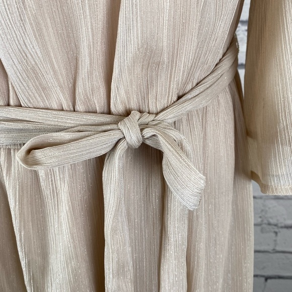 City Studio Champagne Cream Mid Length Boho Formal Dress Elastic Waist size 2X - Picture 6 of 16